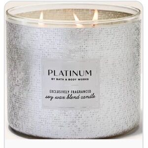 Bath & Body Works Platinum 3 wick Candle  - Silver